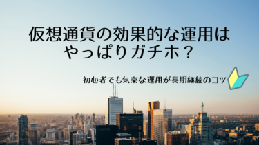 仮想通貨の爆上がり時代は終焉！これから始める人はガチホがオススメ